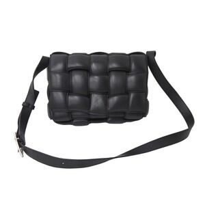 BOTTEGA VENETA Padded Cassette Intrecciato Shoulder Bag Black